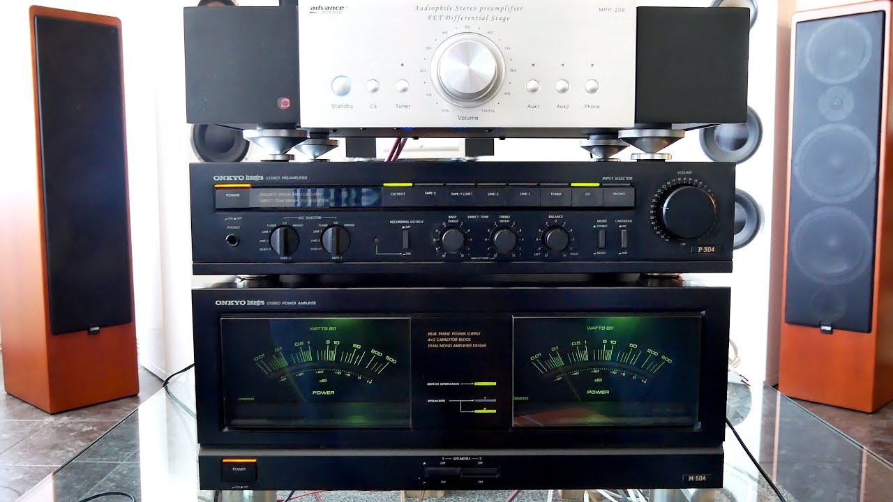 On a Onkyo M-504 I tested 2 different pre-amps ( onkyo p-304 and