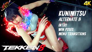 KUNIMITSU【Unmasked】Alternate B: Intros &amp; Win Poses Animation 🦊 鉄拳8 4K