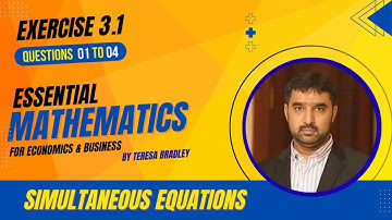 Exercise 3.1 | Questions_1 to 4 | Essential Mathematics for Economics and Business by Teresa Bradley