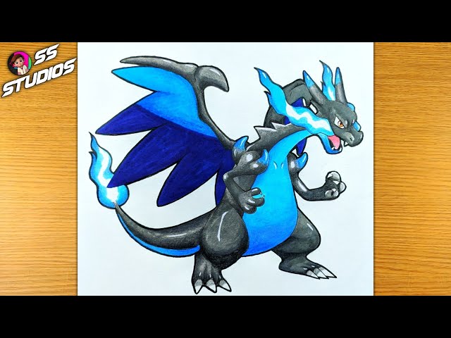 Drawing mega charizard x from pokemon using poscas! #pokemon #posca #c... |  TikTok