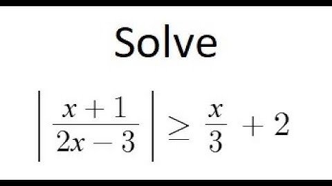 Grade 12 Advanced Functions - Solving absolute rational inequality (ch 5.5)