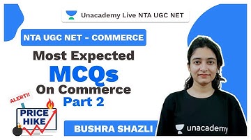NTA UGC NET | Most Expected MCQs on Commerce Part 2 | Bushra Shazli | Unacademy