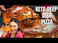 KETO DEEP DISH PIZZA | EASY LOW CARB CHICAGO DEEP DISH PIZZA RECIPE