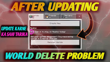 How To Update Minecraft Without Losing Worlds | After Update World Delete Problem In Minecraft Pe