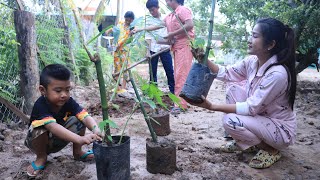 We grow bamboo to harvest bamboo shoot for next season / Family food cooking