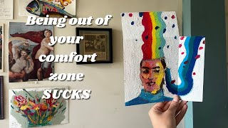 Experimenting with my non-favorite art supplies