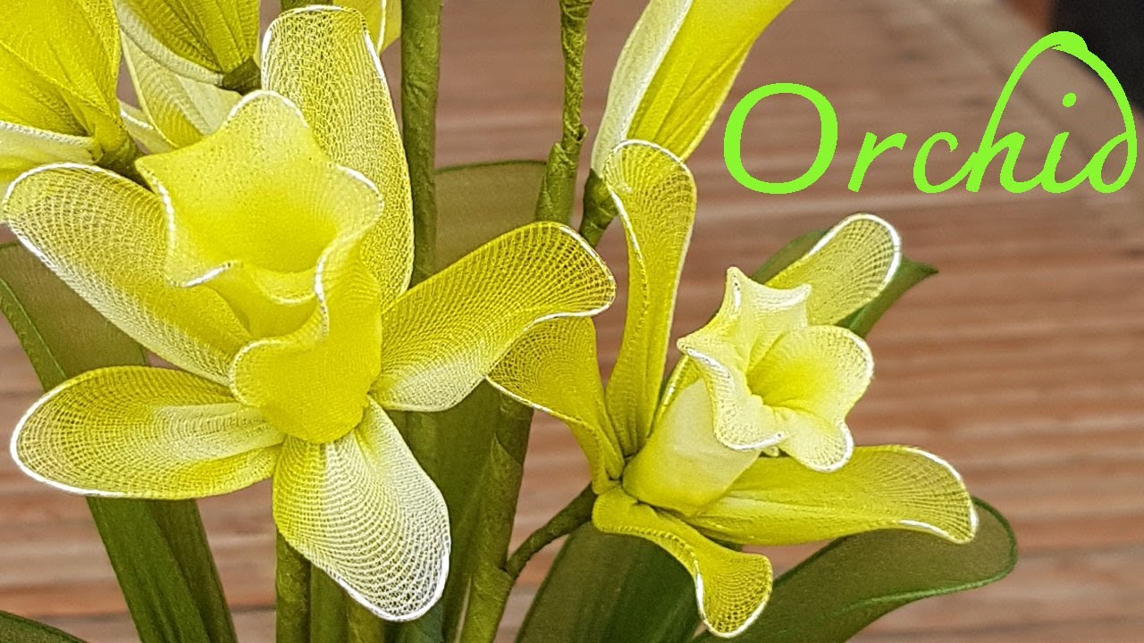 EP.11 กล้วยไม้เขียว (วิธีทำดอกไม้ประดิษฐ์จากผ้าใยบัว)- Orchid flowers