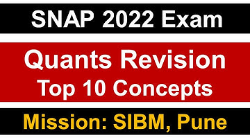 SNAP 2022 Exam: Quants Revision || Top 10 Most Repeated Concepts || Mission SIBM, Pune