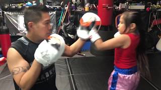 Little Girl Boxing Session With Her Father Starpro Boxing Gloves