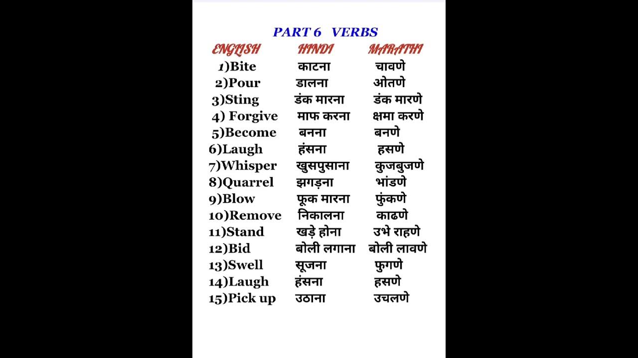 part-6-english-to-marathi-hindi-verbs-youtube