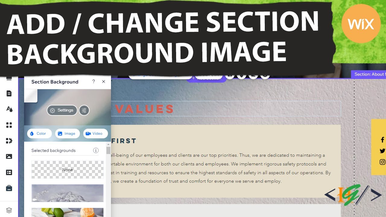 How to Change / Add Background Image in Section in Wix Website - YouTube