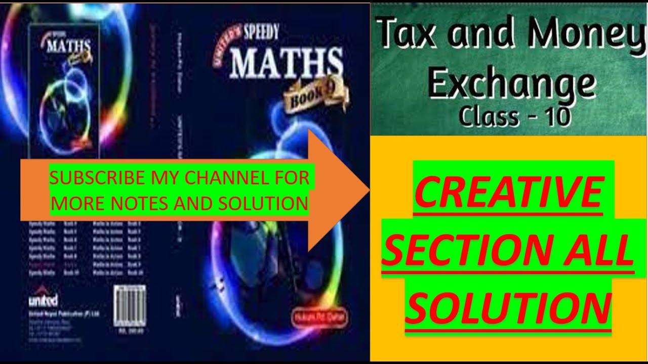 Speedy Math Class 10 Tax And Money Exchange solution YouTube Speedy Math Class 10 Tax And Money Exchange solution YouTube