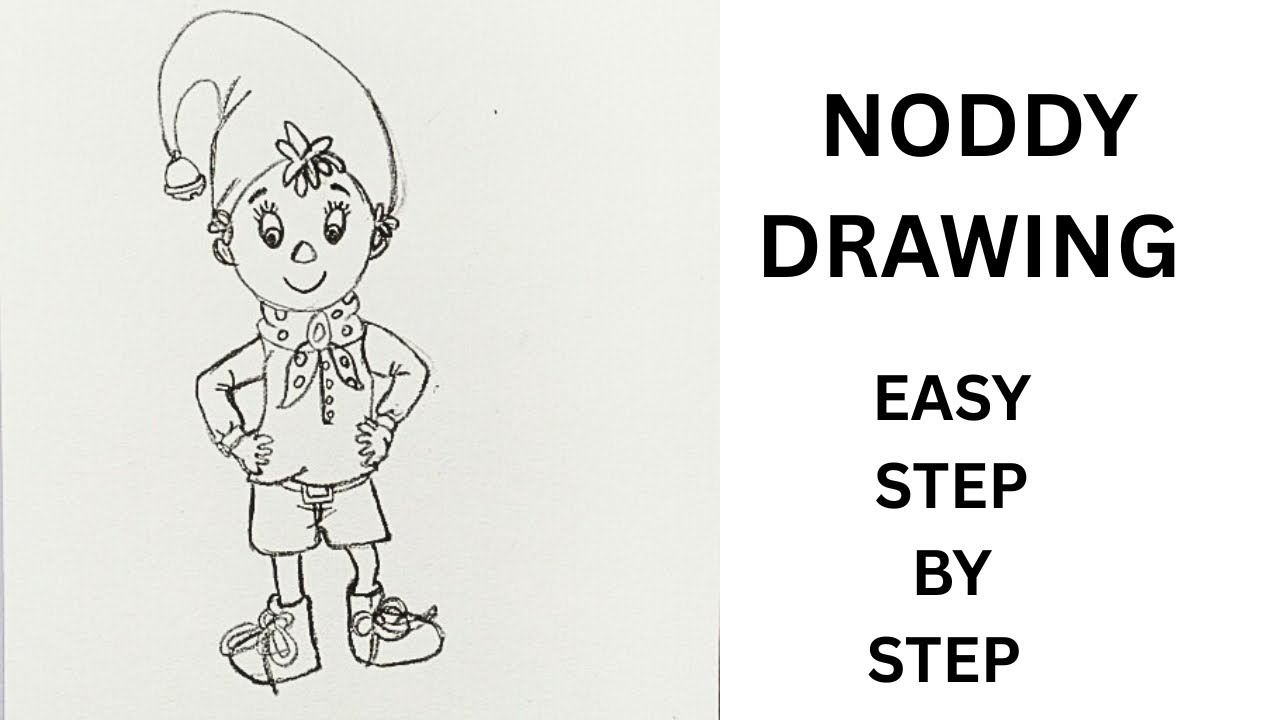 Easy Noddy Drawing | How to Draw Noddy Step by Step | Noddy Cartoon Drawing for Beginners 