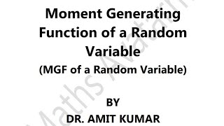 Definition of Moment Generating Function