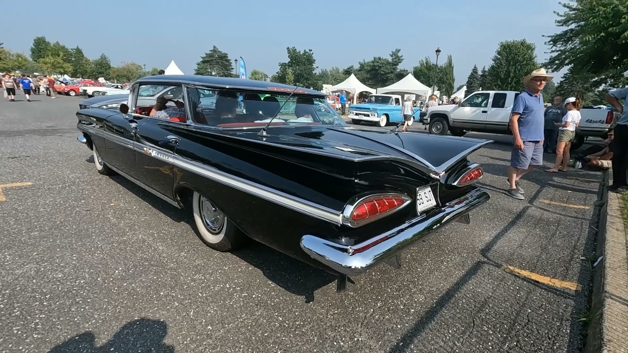 7 26 25 COOL '59 CHEVY IMPALA SPORT SEDAN START UP & LEAVING