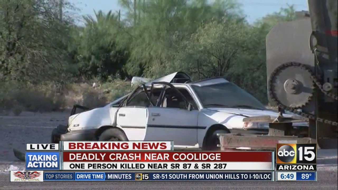 One person killed in crash near Coolidge YouTube