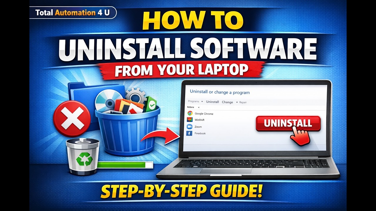 HOW TO UNINSTALL SOFTWARE FROM YOUR LAPTOP - YouTube