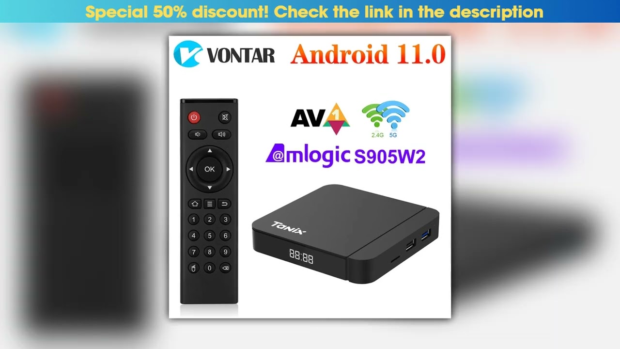 Tanix W2 Smart TV Box Android 11 Amlogic S905W2 4GB 64GB Support AV1 Dual Wifi Media Player TVBOX