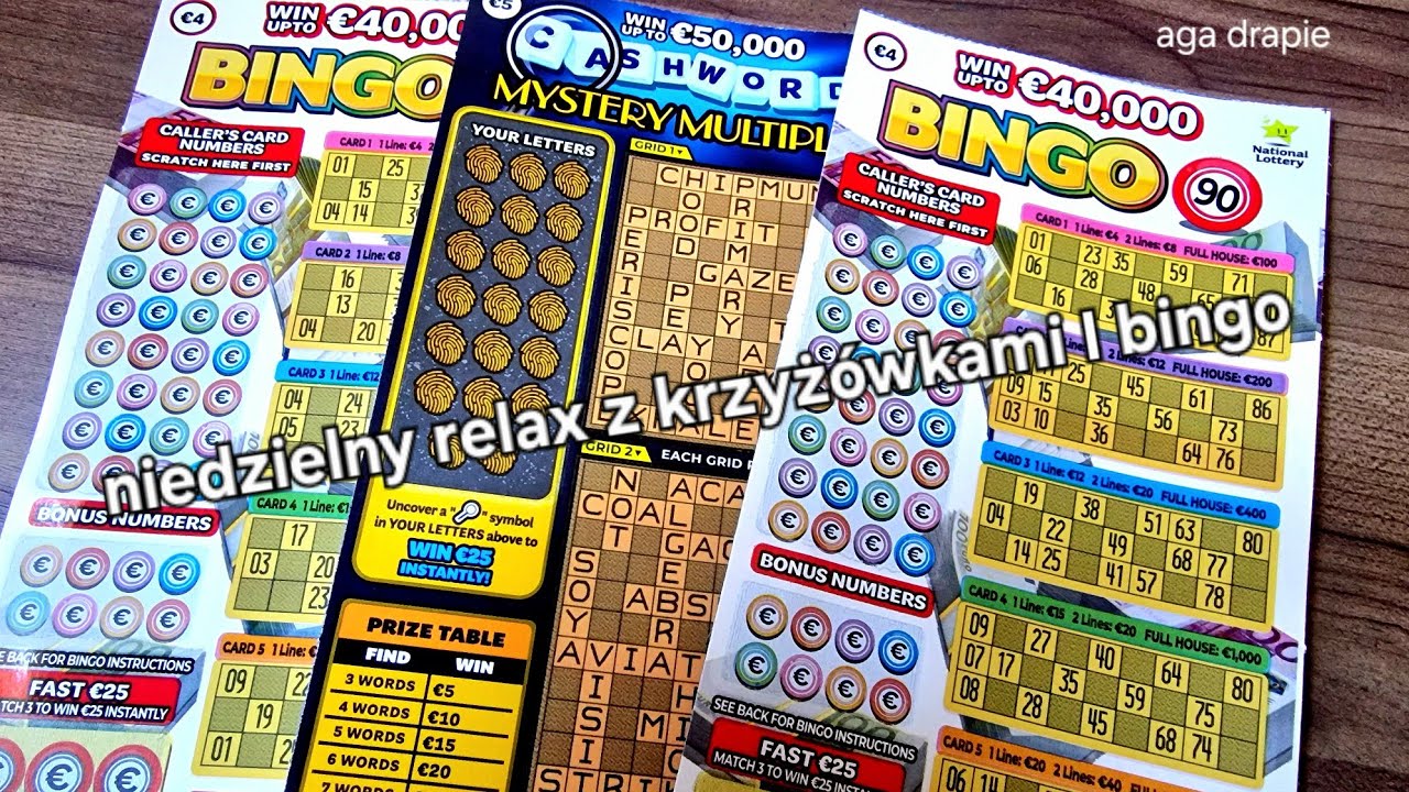 Niedzielny relax z krzyżówkami I bingo | Irish National Lottery Scratchcards 