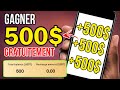 Gagner gratuitement 500 dollars  linscription