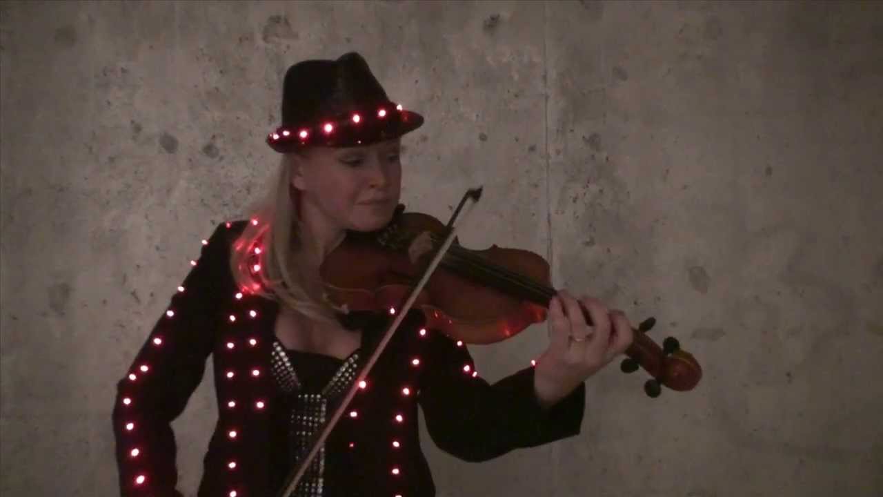 Elena Musician: Acoustic Violin with an LED Light Suit