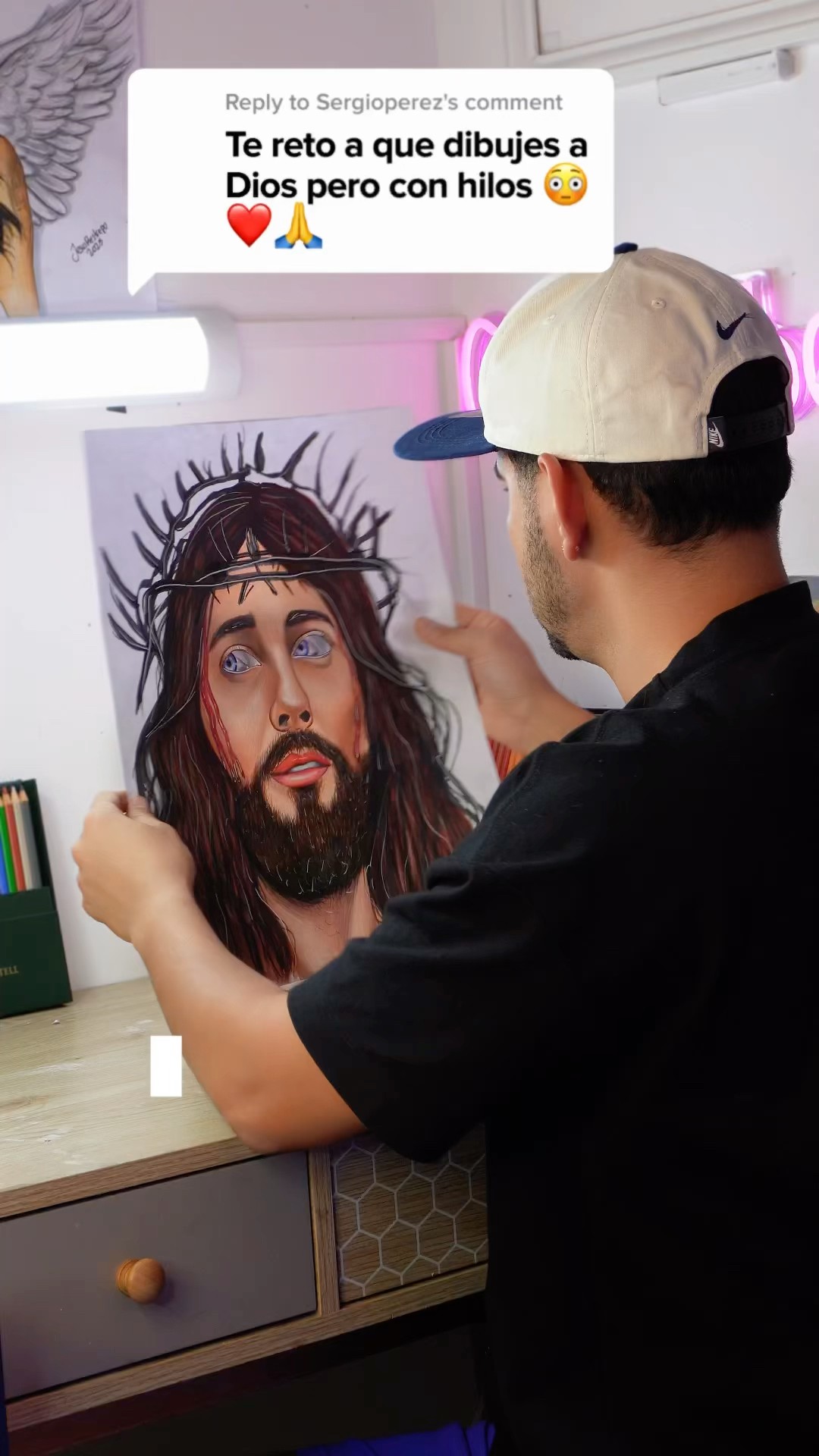 Dibuje a Dios con hilos ?✨ #Dios #arte