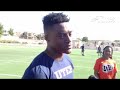 Americas football player Eric Foster talks after making verbal commitment to UTEP