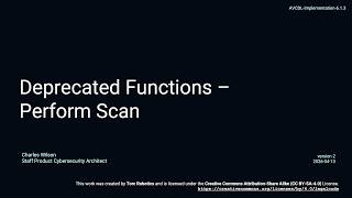 AVCDL deprecated functions - perform scan