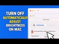 How To Turn off Automatically Adjust Brightness on Mac