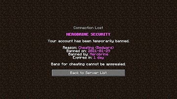 I GOT BANNED ON Herobrine.org :(