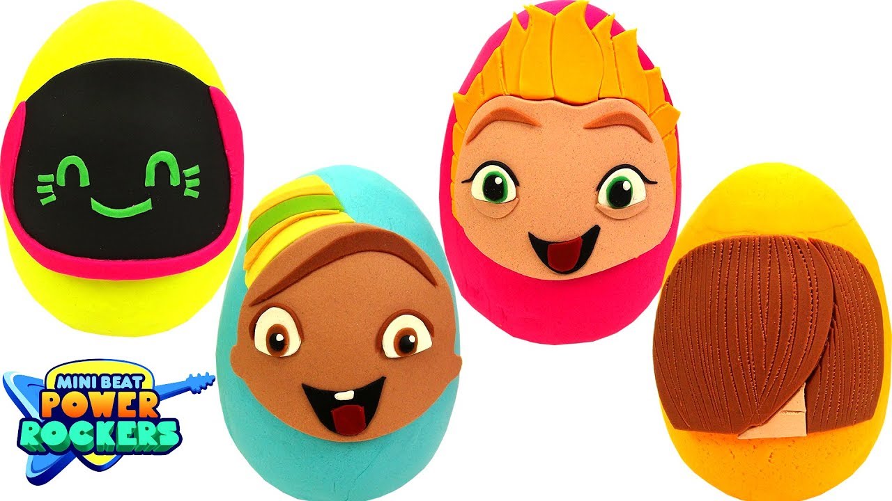 Ovos Surpresas de Mini Beat Power Rockers em Português Brasil de Massinha Play Doh