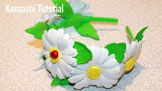 How To Make Foam Flowers Camomile, Handband Camomile Tutorial Flores De Goma Eva.