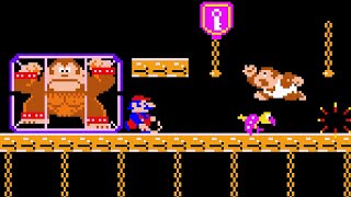 Donkey Kong Junior (Arcade) original video game | 18-stage session for 1 Player 🦧🕹️👾