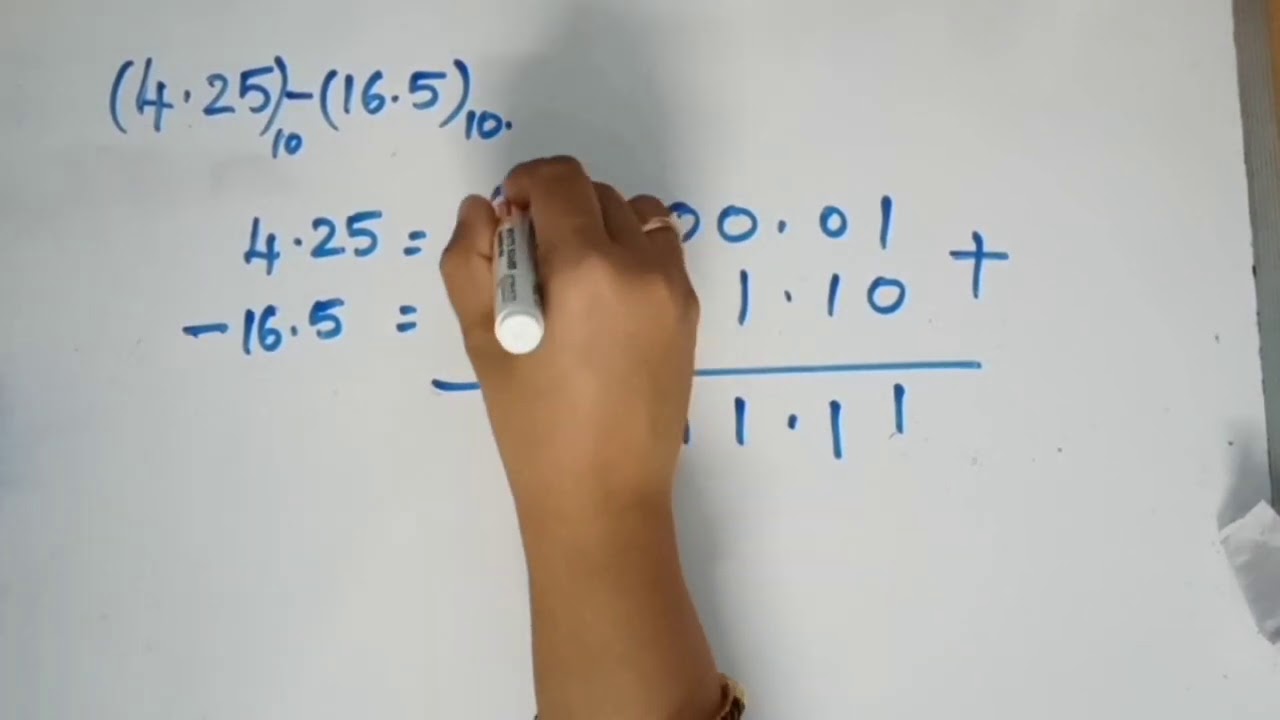 Binary subtraction with fraction and binary division - YouTube