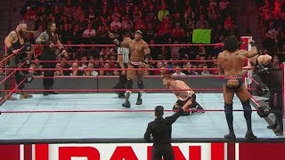 Roman Reigns U0026 Braun Strowman U0026 Lashley Vs Jinder Mahal U0026 Kevin U0026 Sami  Wwe Raw 30 April 2018