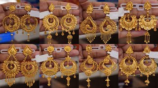 Fancy Kanbala Chandbali Earrings design | kanbala earring gold chandbali with weight and price 2024