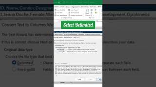 ⌨️ ALT + A + E | Text to Columns (Delimited - Comma) in Excel | Data Split Trick