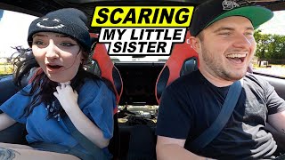 SCARING my Little Sister in my HUGE Turbo Civic! + K24 S2000 Reaction