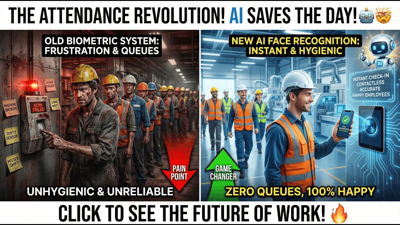 No More Queues: Contactless Attendance for Employees.