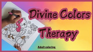 Happy Thanksgiving Relaxing Adult Coloring Fall Scene