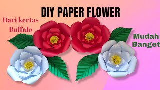 CARA MEMBUAT PAPER FLOWER UNTUK HIASAN AGUSTUSAN DARI KERTAA BUFFALO MUDAH BANGET