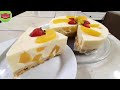 Cheesecake de durazno sin horno  - pay de queso crema con durazno  / Cocina con Jenny