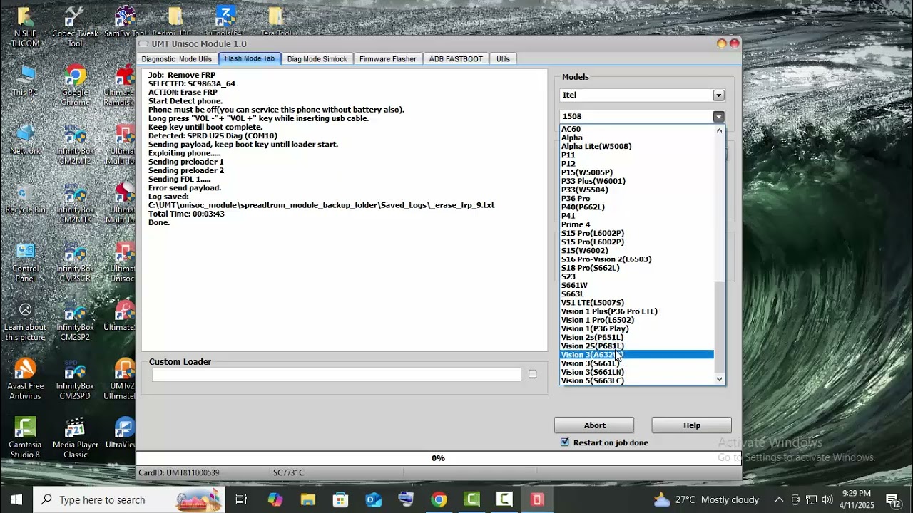 itel vision 2 (l6503) frp bypass umt
