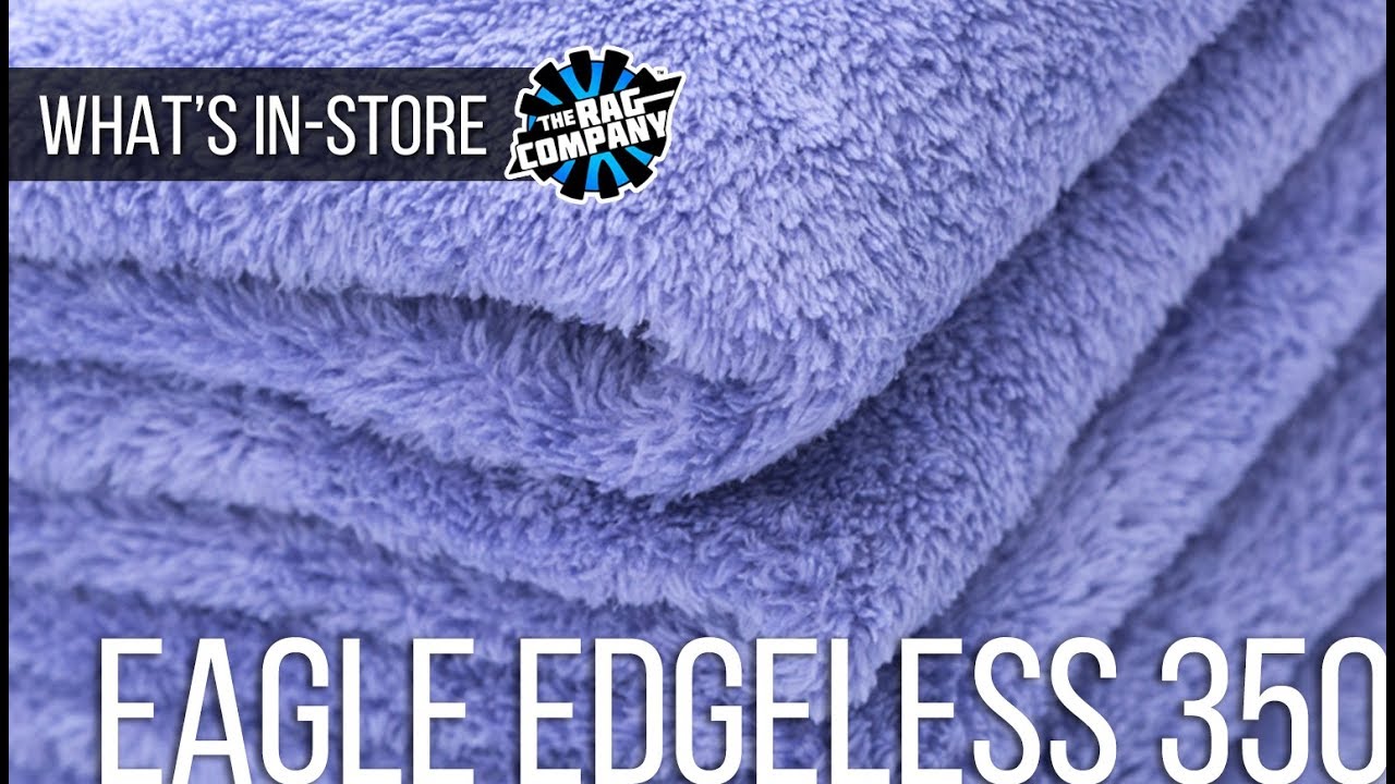 The Rag Company Eagle Edgeless 600 – 3-Pack Professional Detailing Towels, 16" X 16", Dark Grey