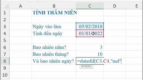 Sử dụng hàm Datedif để tính thâm niên công tác #shorts