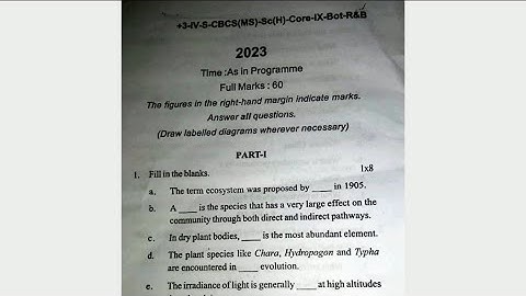 +3 Bsc 4th Semester Botany Core-9 Question Paper 2023 || Utkal University ||