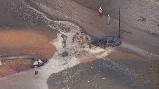 Chopper 7 over the scene of the Melvindale gas line explosion