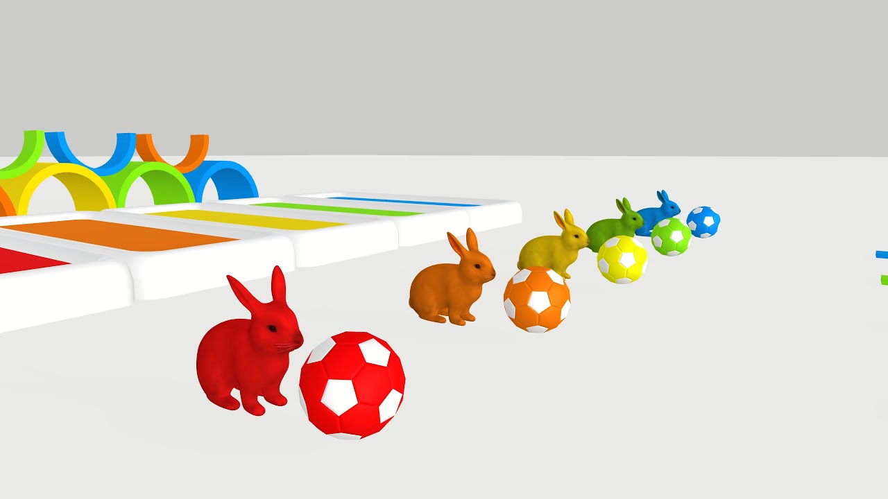 MADE FOR KIDS|Learn COLORS and NUMBERS with RABBIT Part 1 - YouTube