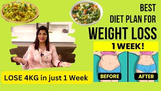 BEST DIET PLAN For Fast Weight Loss in Hindi- Lose upto 4Kg in 7 Days || imkavy