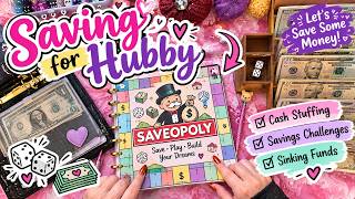 SAVING FOR HUBBY | SAVEOPOLY + CASH STUFFING + SAVINGS CHALLENGES